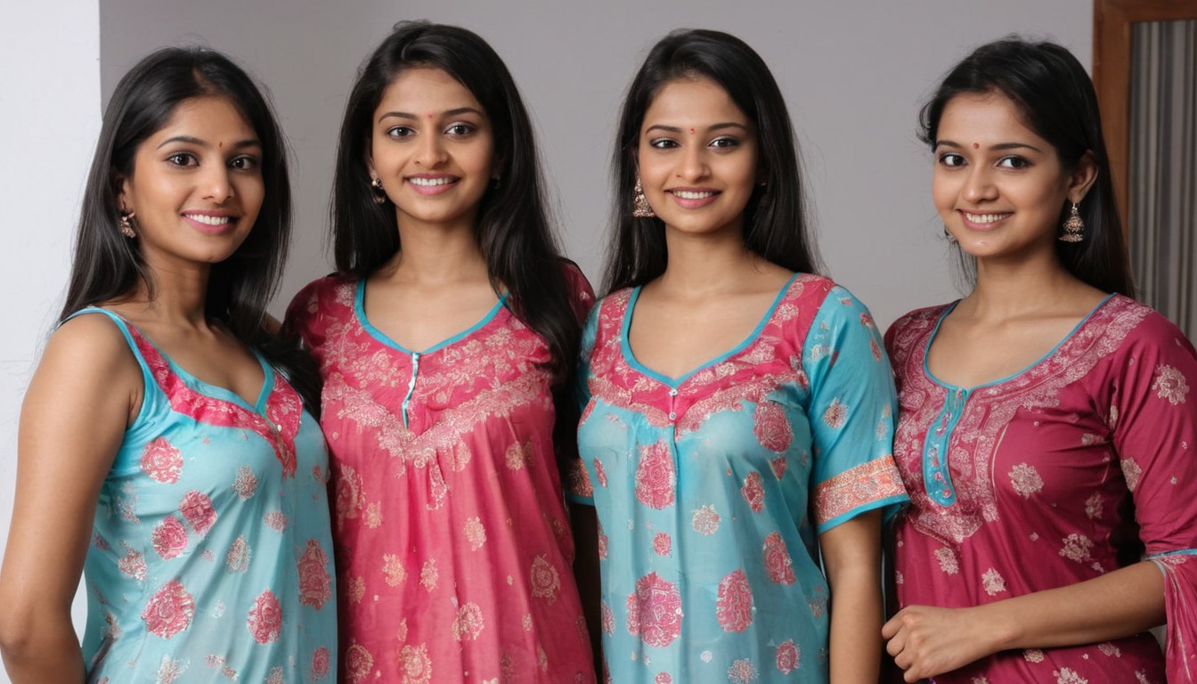 group girls wearing nighty from kamatchi garments erode